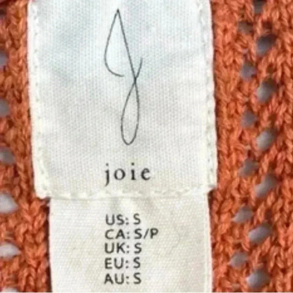 Joie V-Neck Orange Short Sleeve Sweater - Picture 4 of 5